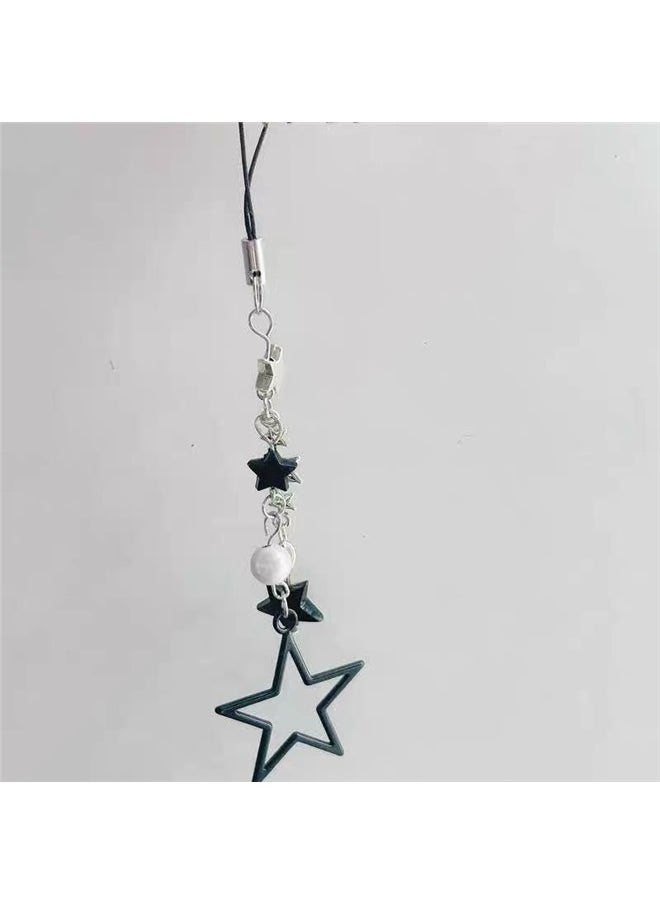 yongsheng Black Starry Chic Phone Chain Accessory，Cute Phone Charm Strap, Star Chain Lanyard String for Bag Purse Backpack Wallet Airpods Pendants Decor  - Image 5