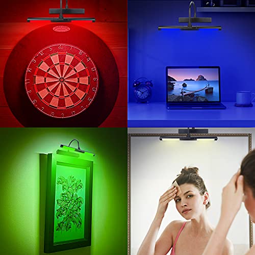 LUXSWAY Picture Lights Rechargeable,Painting Light for Picture with Aluminum Finish,Upgrade 12 Color Changing Art Lights with Timer for Display,Dart Board Lighting-Black - Image 5