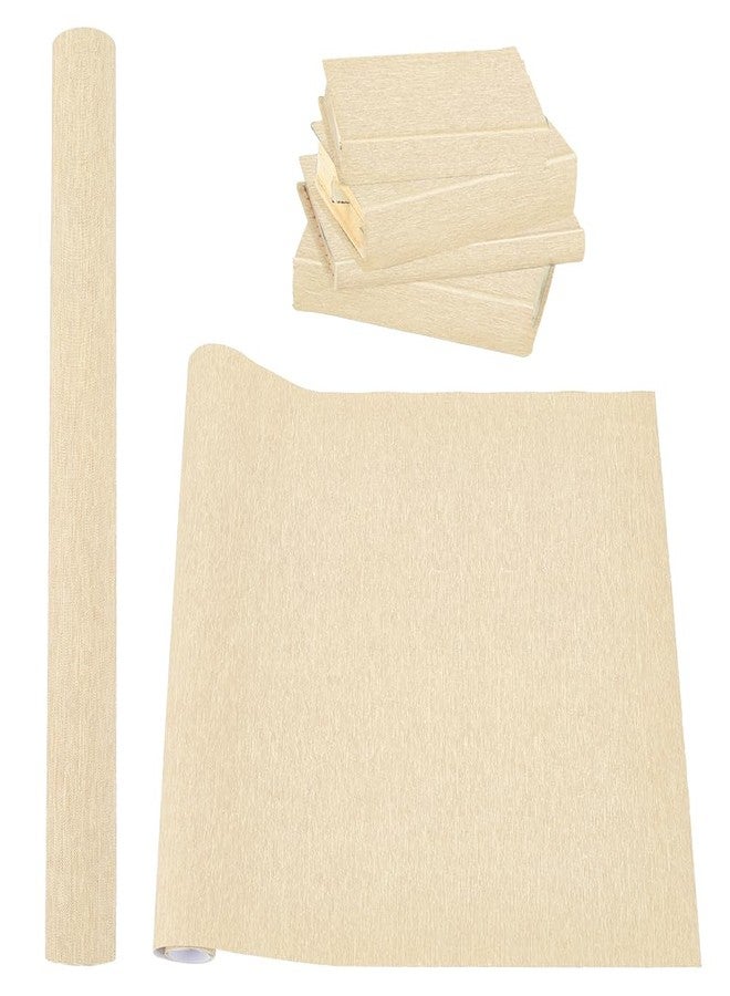 BENECREAT 47.25x15.75 Inch Wheat Book Binding Cloth, Bookcover Fabric Surface with Paper Backed Linen Upholstery Fabric for Book Binding Scrapbooking DIY Crafts Scrapbooking - Image 1
