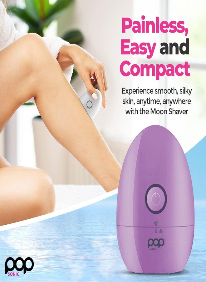 pop sonic Moon Shaver By Pop Sonic | The Face & Body Shaver Experience Smooth Silky Skin (Lavender) - Image 3