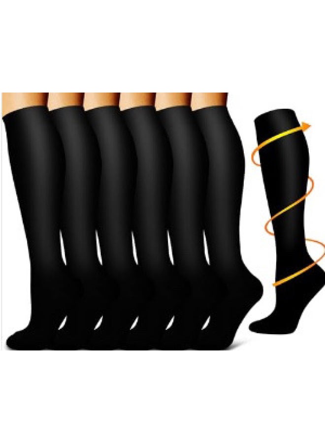 Breathable Compression Tube Socks for Men and Women, Outdoor Sports, 6 Double Pack