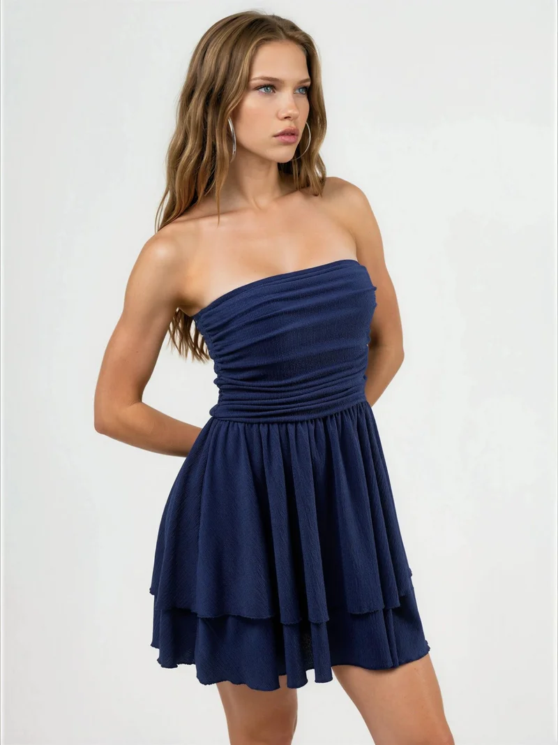 هيكاب Strapless Ruffle Mini Dress