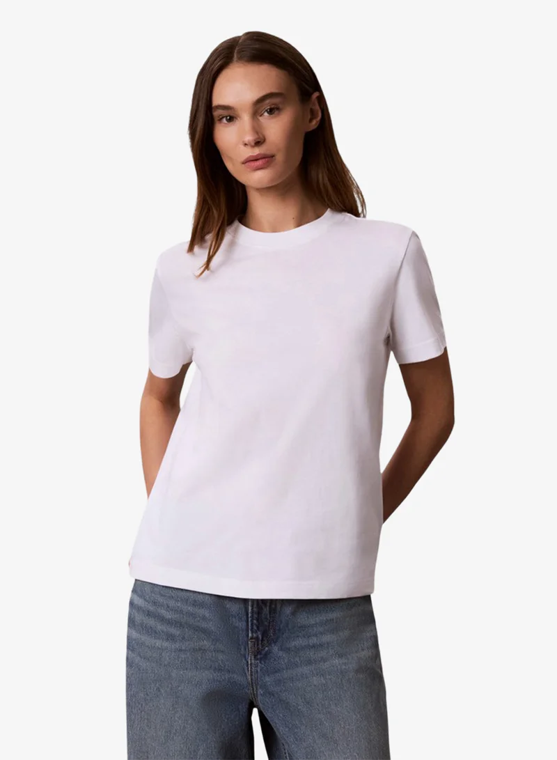 Textured Logo Crew Neck T-Shirt