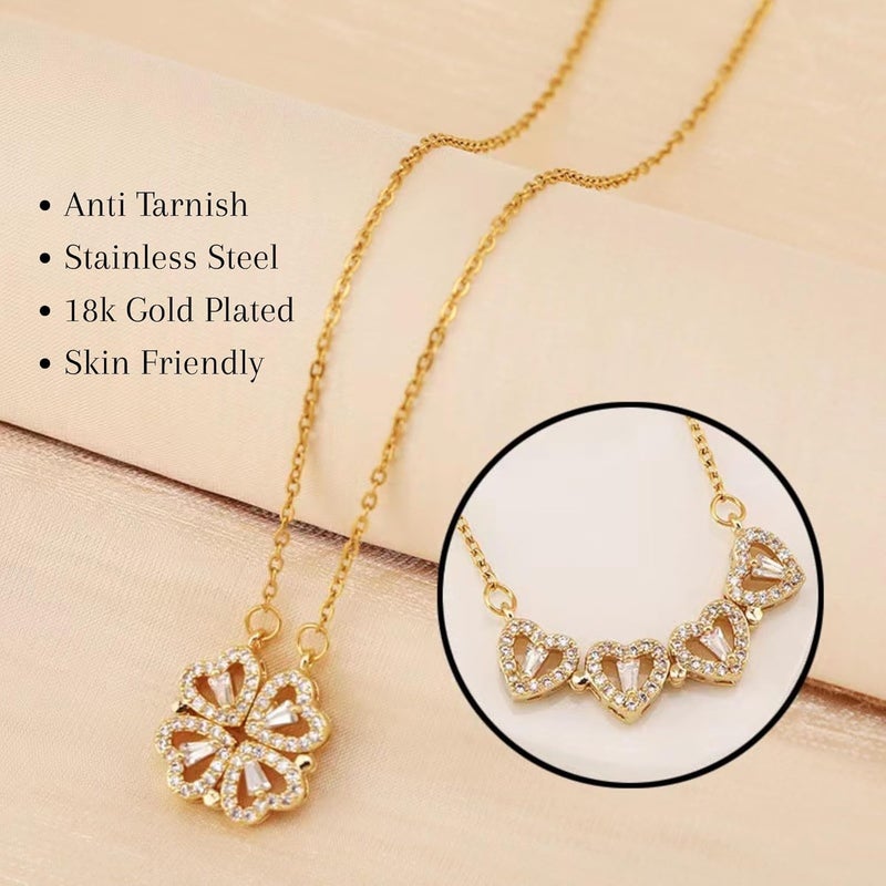 MONOZO pendant necklace chain for women girls Love anti tarnish stainless steel 18k gold plated stylish Neck Chain | Modern Design | Birthday Anniversary gift Valentine Accessories - Image 2