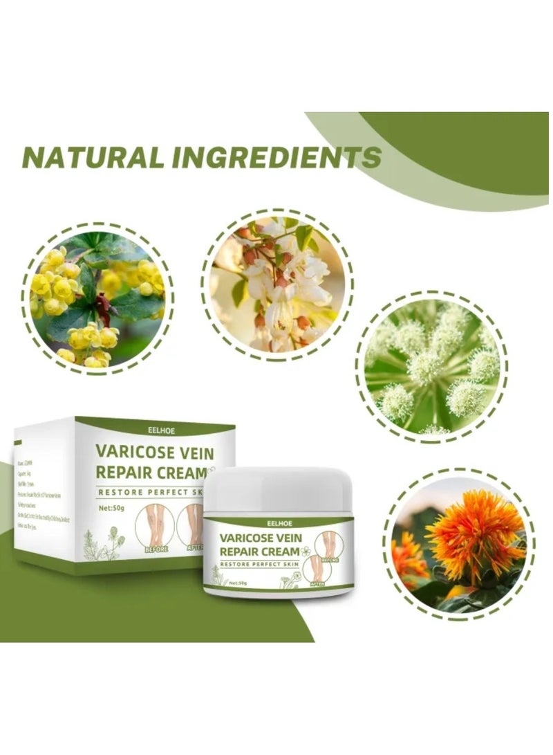 إيلهو كريم الدوالي الأصلي 50 جرام كريم إصلاح الأوردة يخفف من دودة الأرض وعلاج الساقين من الأوردة العنكبوتية العناية بالساق - Image 3