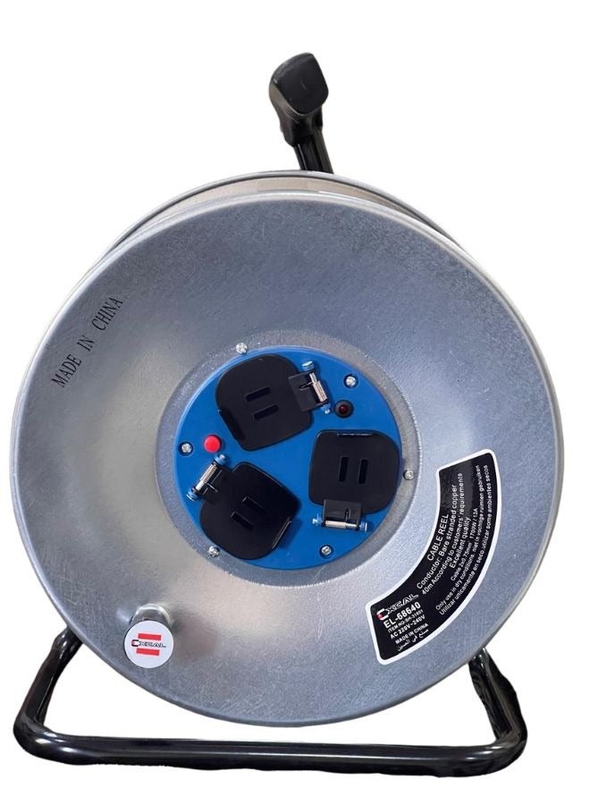 40M Cable reel Power Strip Extension Cord, 3-way Bs sockets (40M Extension Cable, Rust-Proof, Ergonomic Handle - Image 1