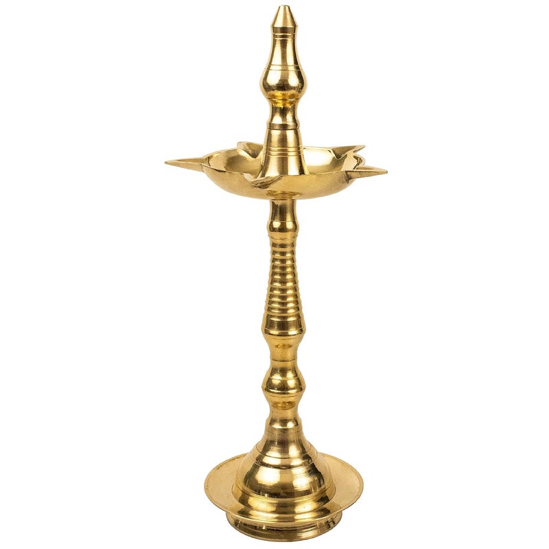 Putrika Brass Kerala Fancy Kuthu Villakku raditional Brass Kerala Kuthu villaku Diya for Puja Pooja Aarti Arti Deepak Deepam Oil Lamp for Home Temple Puja Articles Decor Gifts 1 - Image 1