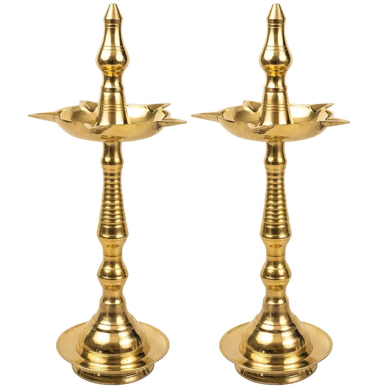 Putrika Brass Kerala Fancy Kuthu Villakku raditional Brass Kerala Kuthu villaku Diya for Puja Pooja Aarti Arti Deepak Deepam Oil Lamp for Home Temple Puja Articles Decor Gifts 1 - Image 4
