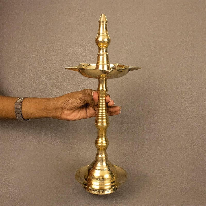 Putrika Brass Kerala Fancy Kuthu Villakku raditional Brass Kerala Kuthu villaku Diya for Puja Pooja Aarti Arti Deepak Deepam Oil Lamp for Home Temple Puja Articles Decor Gifts 1 - Image 5