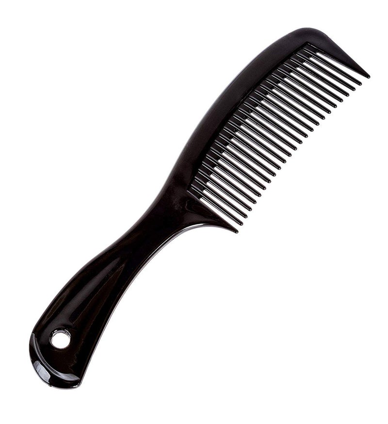 Comfort Axis Travel Size Wide Tooth Handle Comb, 6", 6 Pack, Black - Image 4