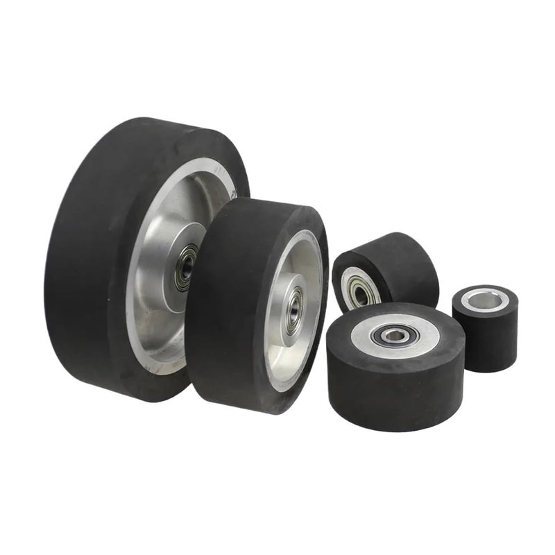 Dia. 50mm - 200mm Smooth Rubber Contact Wheel Belt Grinder Parts(100x50mm,6202 Installed 15) - Image 2