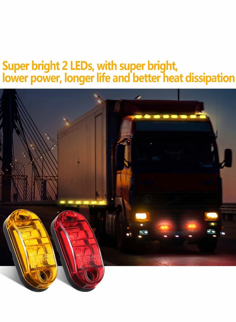 10 Pieces 2.5 Inch Diode Trailer Side Marker Light LED Trailer Boats Marker Light Truck Light Oval RV Running Lights for Exterior Marker Lights Surface Mount Accessories - Image 3