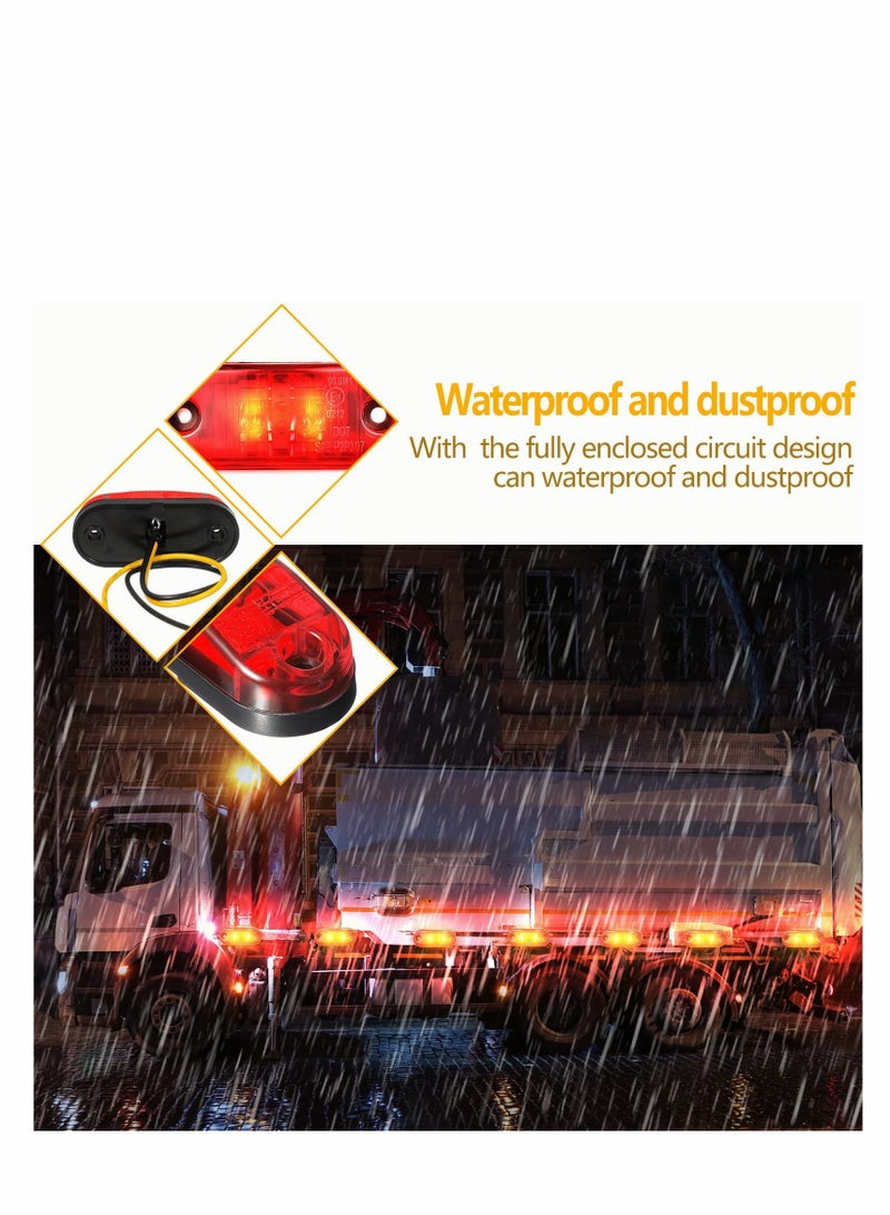 10 Pieces 2.5 Inch Diode Trailer Side Marker Light LED Trailer Boats Marker Light Truck Light Oval RV Running Lights for Exterior Marker Lights Surface Mount Accessories - Image 5