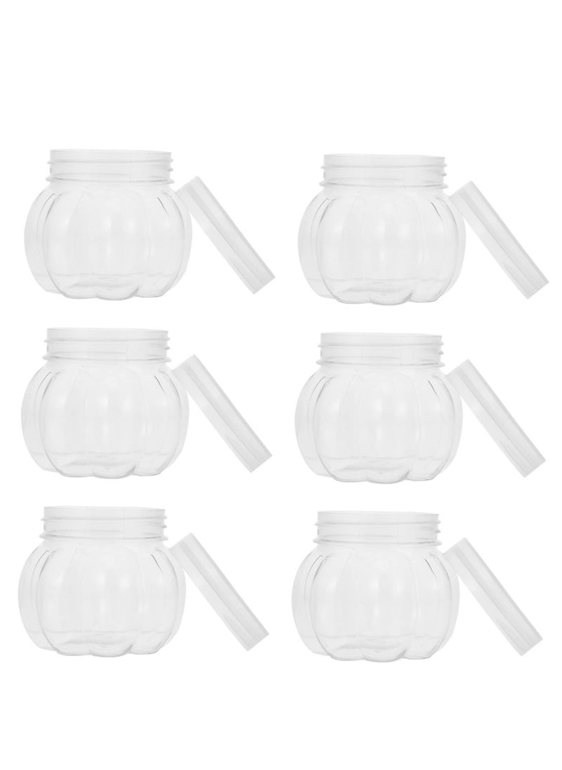 SYOSI - 24 Pcs Pet Pumpkin Jar Decorative Stash Box Clear Jar Candy, Candy Jar Clear Candy Containers Holders Pumpkin Candy Jars Wrapping Canister Storage Holder Box - Image 1