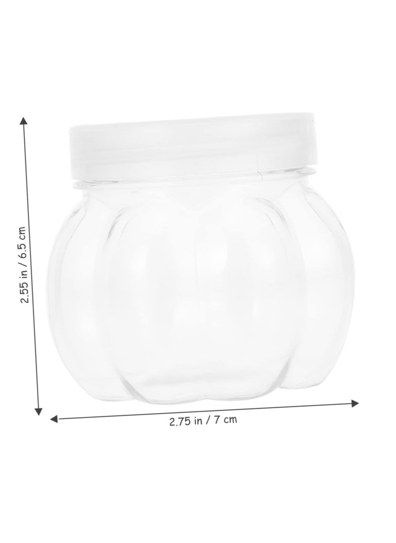 SYOSI - 24 Pcs Pet Pumpkin Jar Decorative Stash Box Clear Jar Candy, Candy Jar Clear Candy Containers Holders Pumpkin Candy Jars Wrapping Canister Storage Holder Box - Image 1