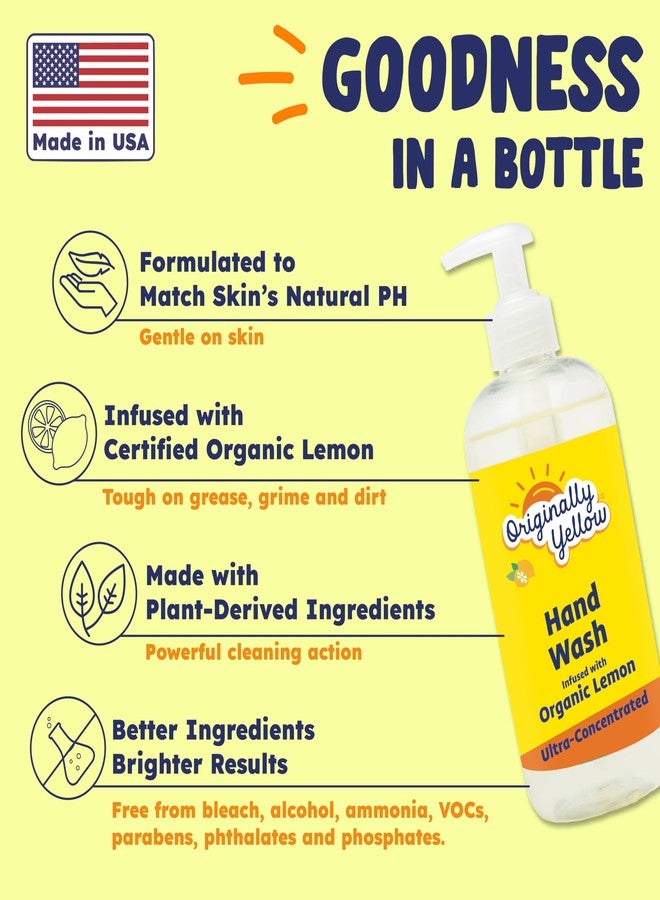 Originally Yellow Hand Soap Infused with Organic Lemon | Gentle Hand Soap |, 16 Fl Oz (3-Pack - Image 2