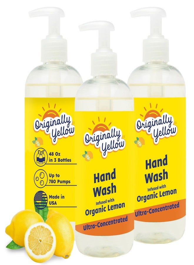Originally Yellow Hand Soap Infused with Organic Lemon | Gentle Hand Soap |, 16 Fl Oz (3-Pack - Image 1