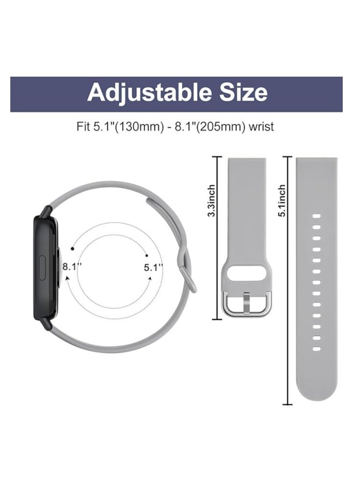 Strap Compatible with Xiaomi Redmi Watch 5 Active/Redmi Watch 5 Lite, Soft Silicone Sport Replacement Strap for Redmi Watch 5 Active/Lite Men Women GREY - Image 2