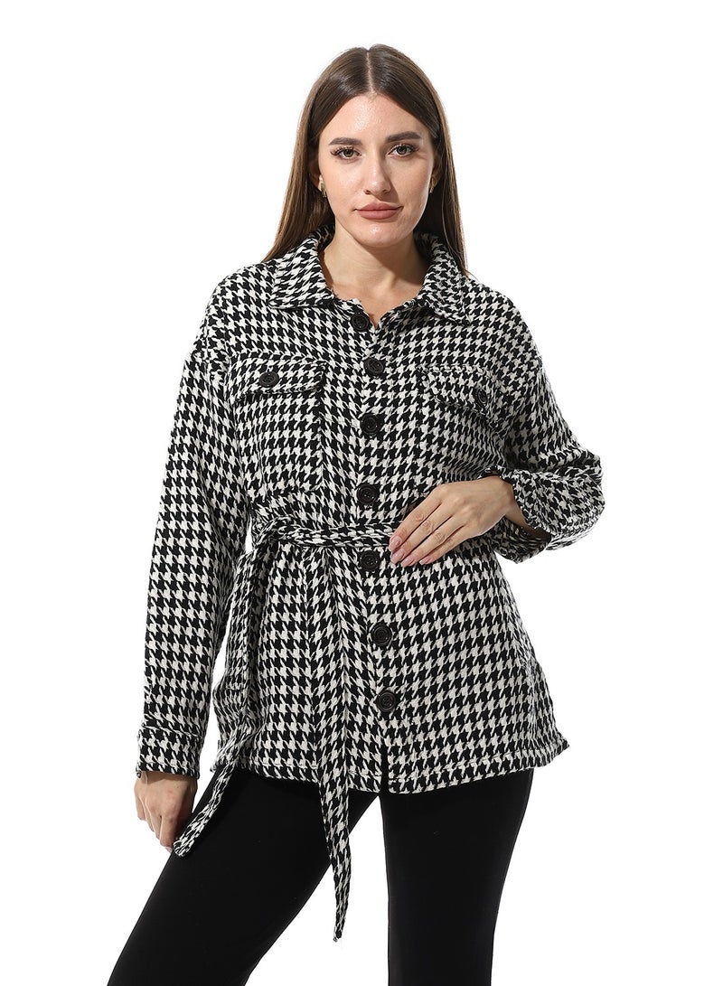 Andora Houndstooth Long Sleeves Jacket - Image 1