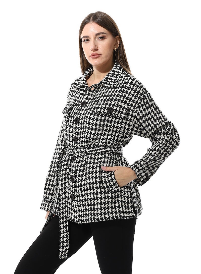 Andora Houndstooth Long Sleeves Jacket - Image 2
