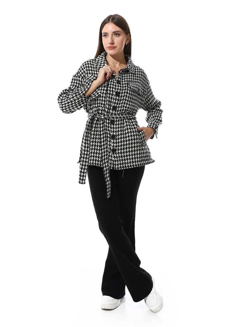 Andora Houndstooth Long Sleeves Jacket - Image 5