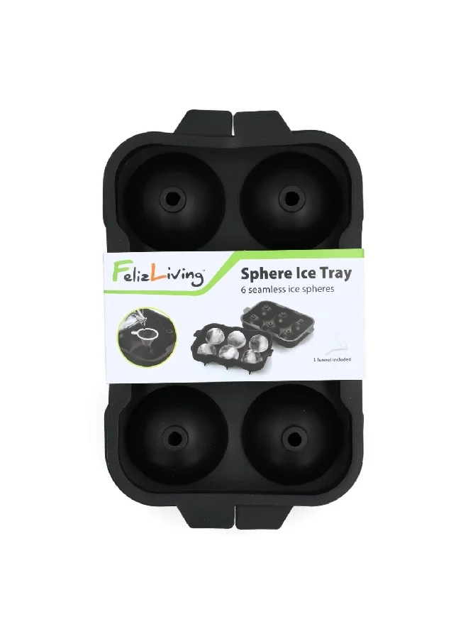 Felli Long Term Use Sphere Ice Cube Tray Black 14.6 x 19.4 x 6 cm
