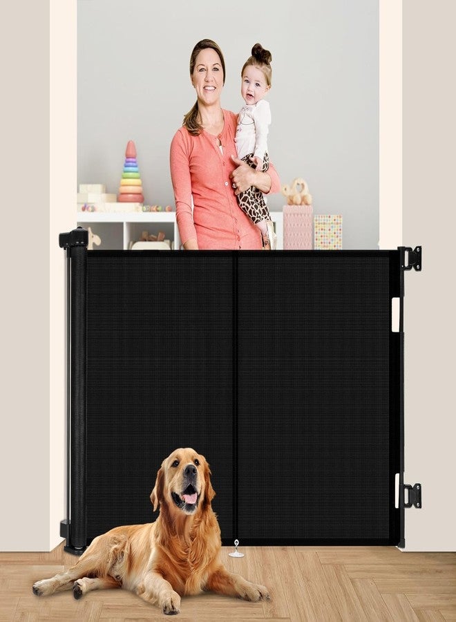 Miumoon 50 inch Retractable Baby Gates 42 inch Tall, Retractable Gate with Reinforced Strip Design to Prevent Crawling Through, Retractable Dog Gate for Stairs, Doorways, Hallways - Image 1