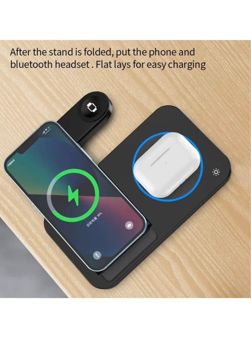 "3-in-1 Fast Charging Station – Foldable Wireless Charger Stand for Smartphone, Apple Watch, and AirPods" - Image 3