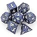Haxtec Metal DND Dice Set Polyhedral DD Dice Compatible with Dungeons and Dragons Gift TTRPG Black Blue Glitter Metal Dice - Image 2