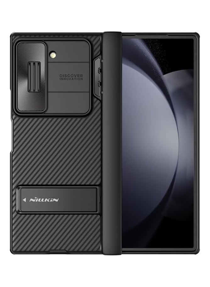 General - Case Compatible with Samsung Galaxy Z Fold 6 5G, Slide Camera Cover with Hidden Stand, Lens Privacy Protection Shockproof Bumper Hard PC Back Protective Shell - Image 1
