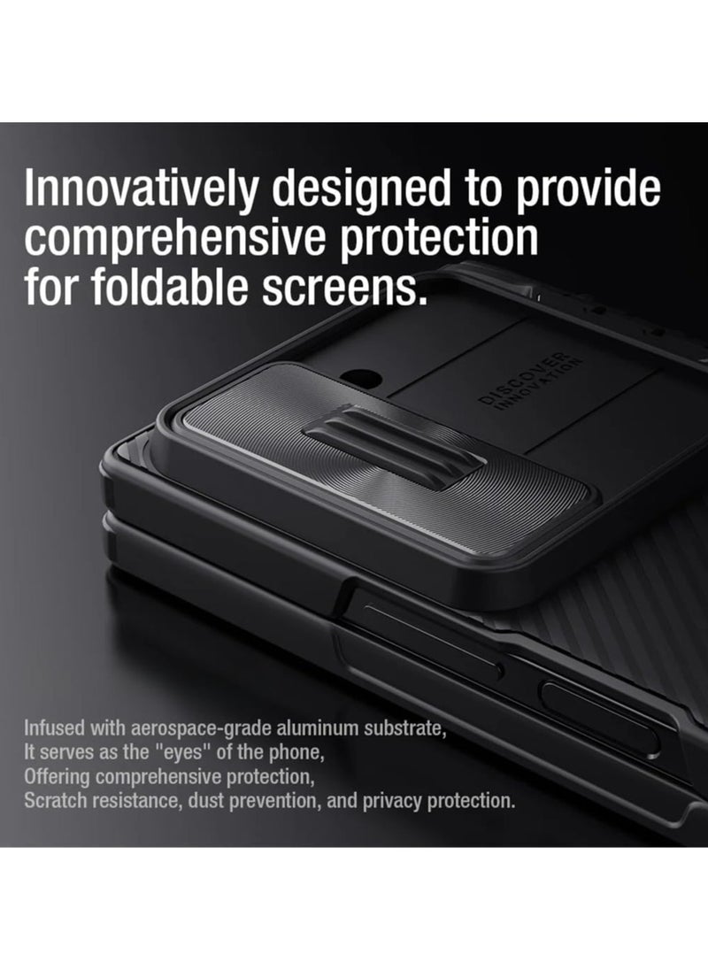 General - Case Compatible with Samsung Galaxy Z Fold 6 5G, Slide Camera Cover with Hidden Stand, Lens Privacy Protection Shockproof Bumper Hard PC Back Protective Shell - Image 1