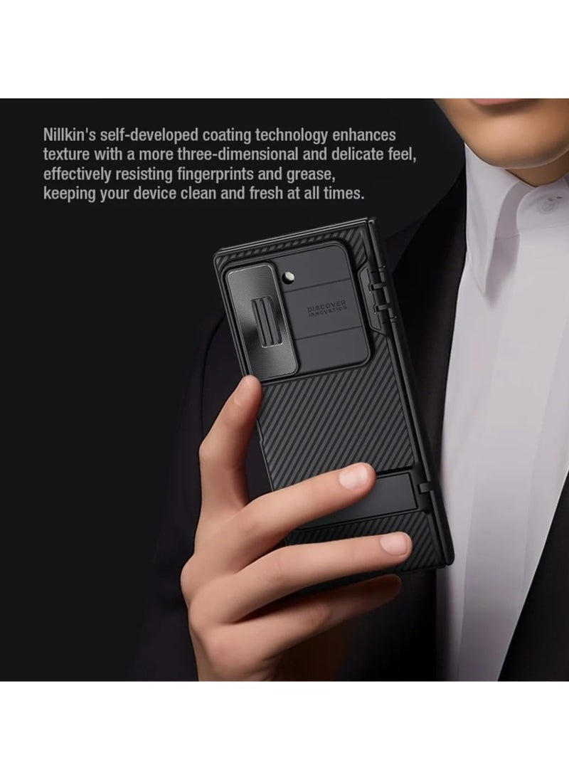 General - Case Compatible with Samsung Galaxy Z Fold 6 5G, Slide Camera Cover with Hidden Stand, Lens Privacy Protection Shockproof Bumper Hard PC Back Protective Shell - Image 1