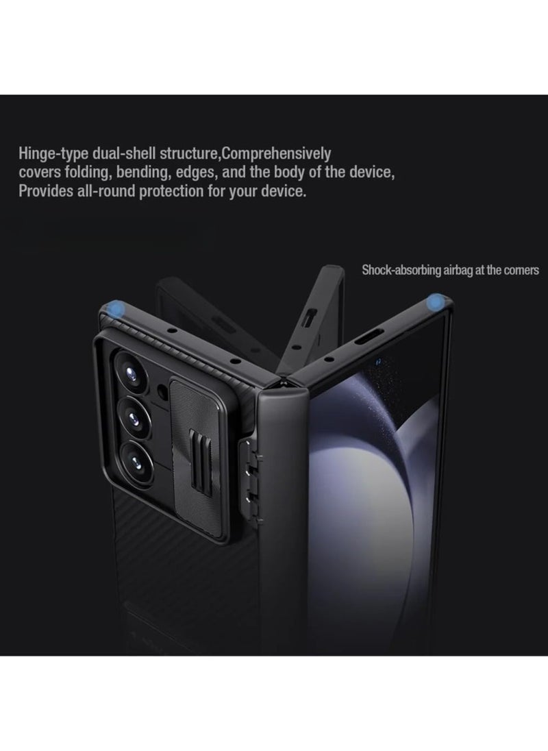 General - Case Compatible with Samsung Galaxy Z Fold 6 5G, Slide Camera Cover with Hidden Stand, Lens Privacy Protection Shockproof Bumper Hard PC Back Protective Shell - Image 1
