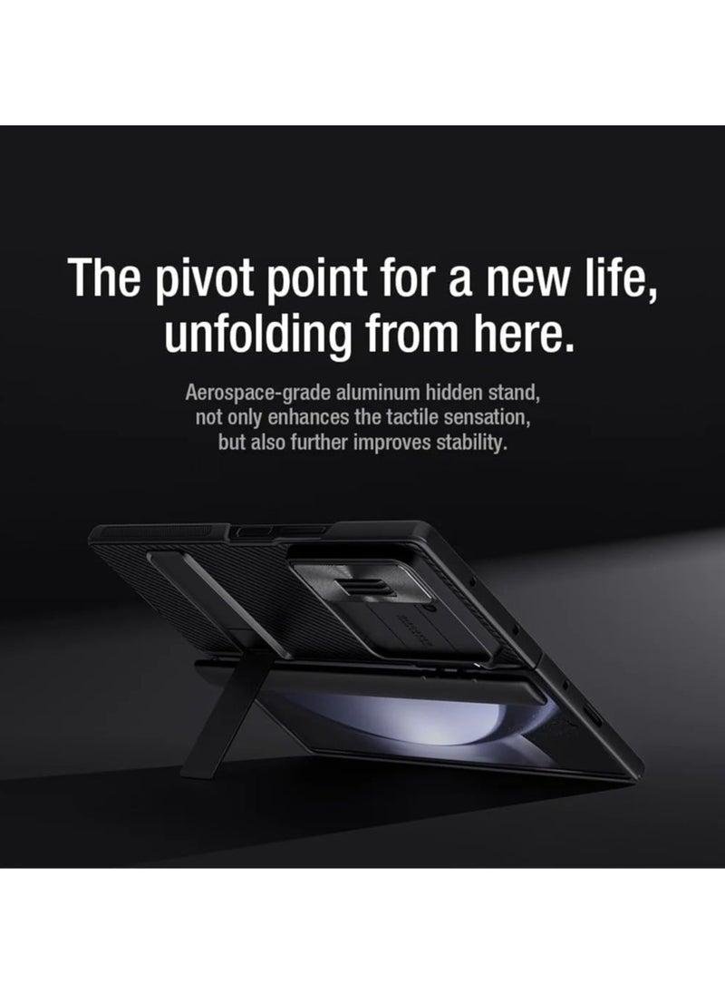 General - Case Compatible with Samsung Galaxy Z Fold 6 5G, Slide Camera Cover with Hidden Stand, Lens Privacy Protection Shockproof Bumper Hard PC Back Protective Shell - Image 1