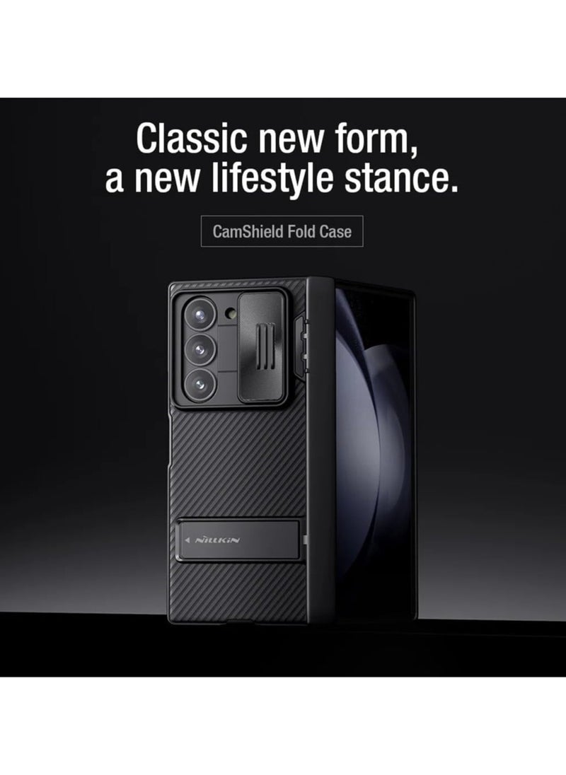 General - Case Compatible with Samsung Galaxy Z Fold 6 5G, Slide Camera Cover with Hidden Stand, Lens Privacy Protection Shockproof Bumper Hard PC Back Protective Shell - Image 1