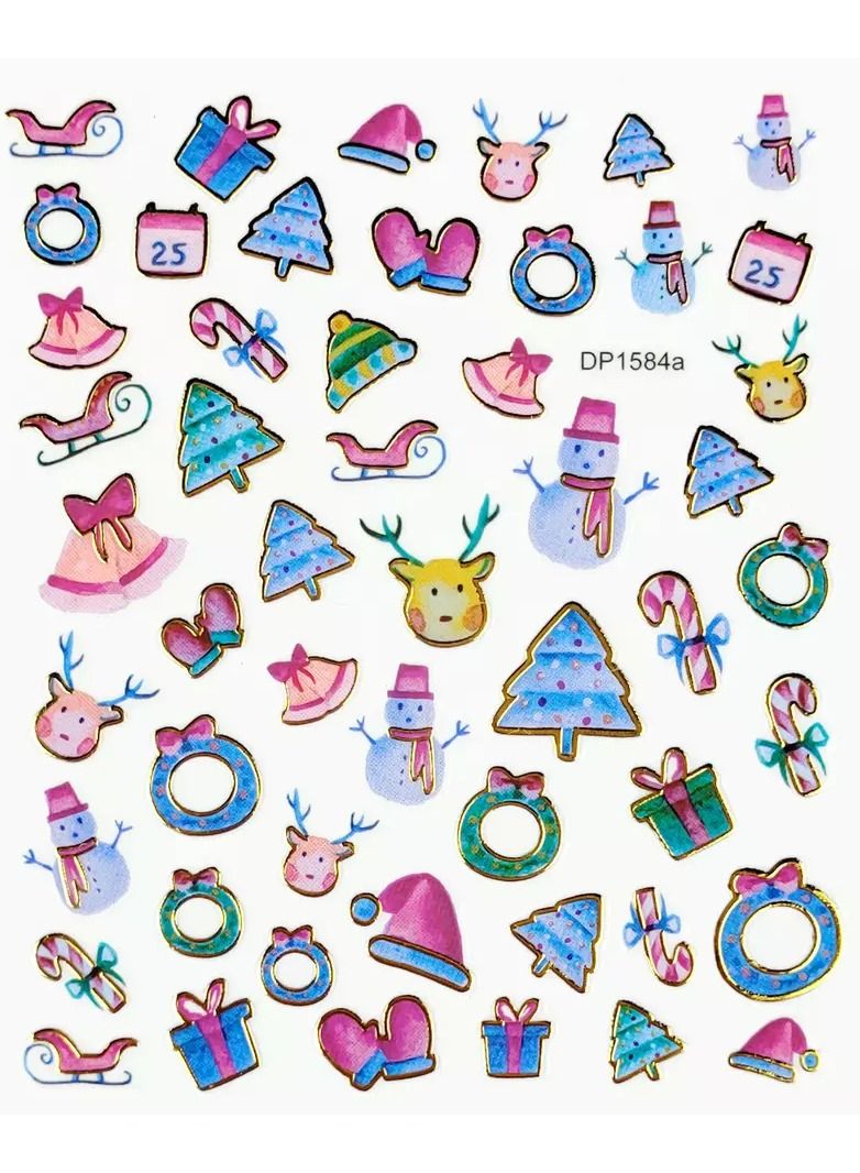 brunson Christmas Nail Stickers Decals, Winter Snowflakes Snowman 3D Self-Adhesive Nail Art Stickers Cute Elk Santa Claus Design Nail Decorations Xmas DIY Manicure Supplies for Women Girls - Image 2