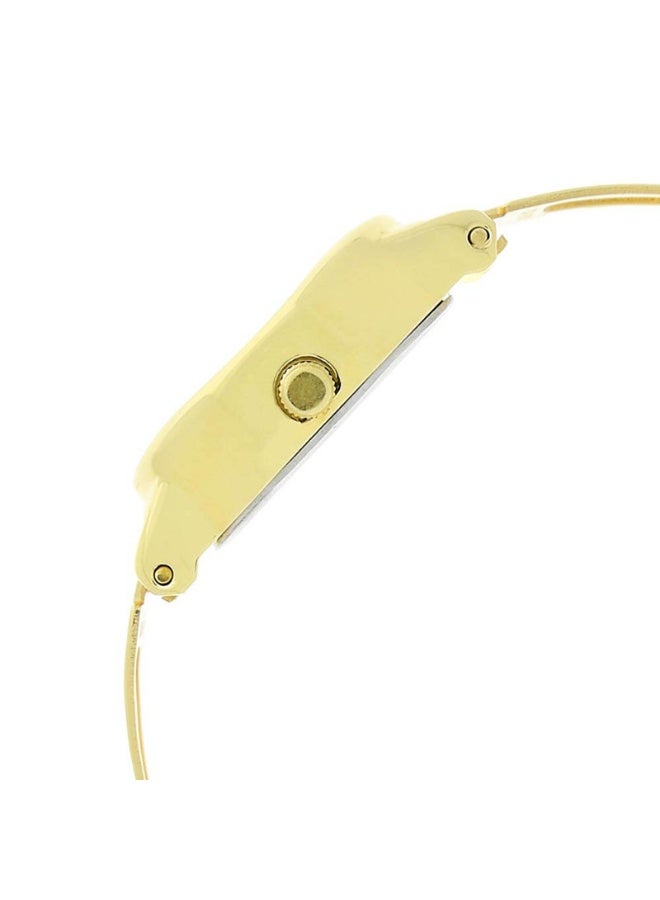 Sonata ساعة أنالوج نسائية 8085YM01 - قرص شامباني، حزام فولاذي مقاوم للصدأ بلون ذهبي، حركة كوارتز - Image 3