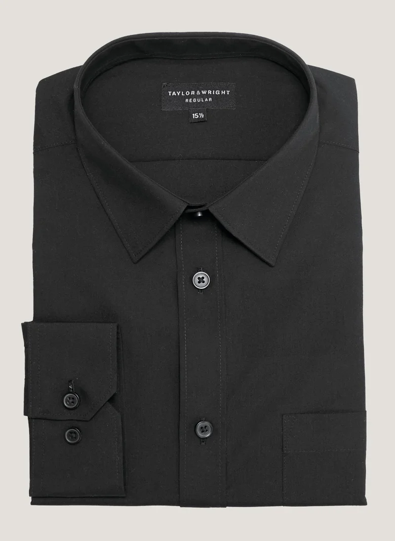 Matalan Taylor & Wright Black Easy Care Regular Fit Shirt