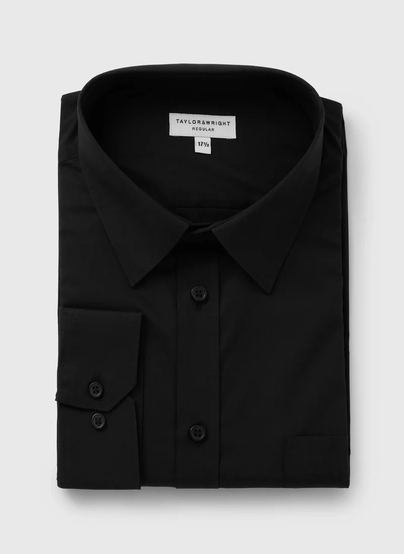 Matalan Taylor & Wright Black Easy Care Regular Fit Shirt