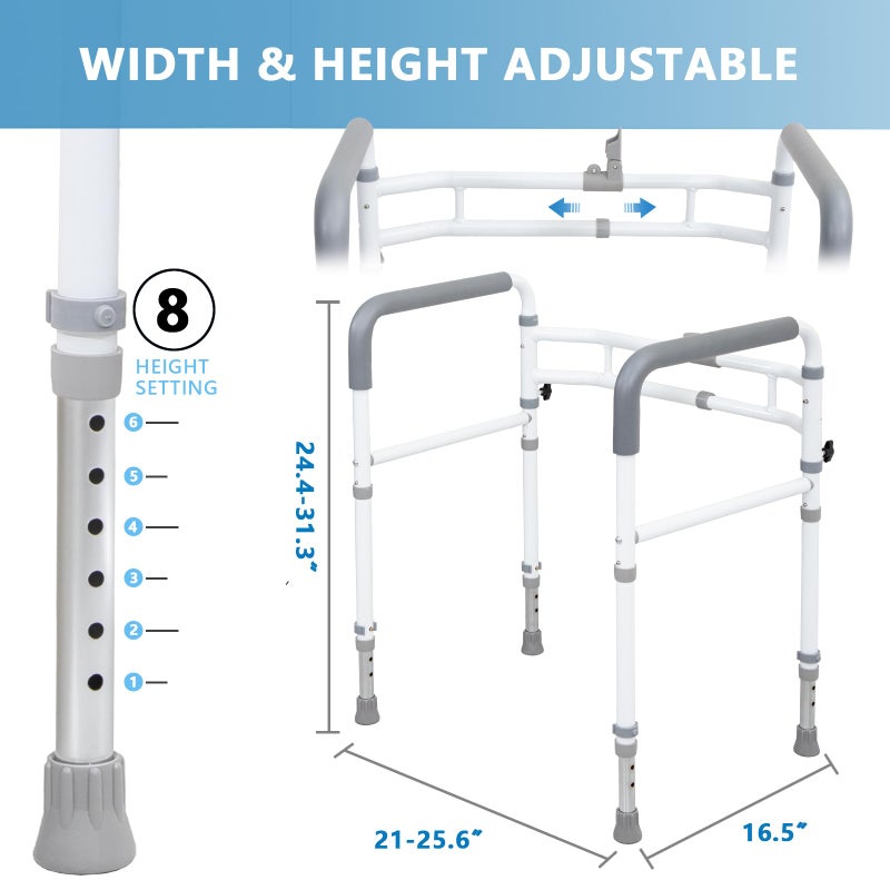WeHwupe Toilet Rails - Toilet Safety Rail for Elderly Adults - Adjustable Bathroom Toilet Handles - Toilet Safety Frame & Rails - Toilet Grab Bars for Senior, Handicap & Disabled,Fits Most Toilets - Image 3