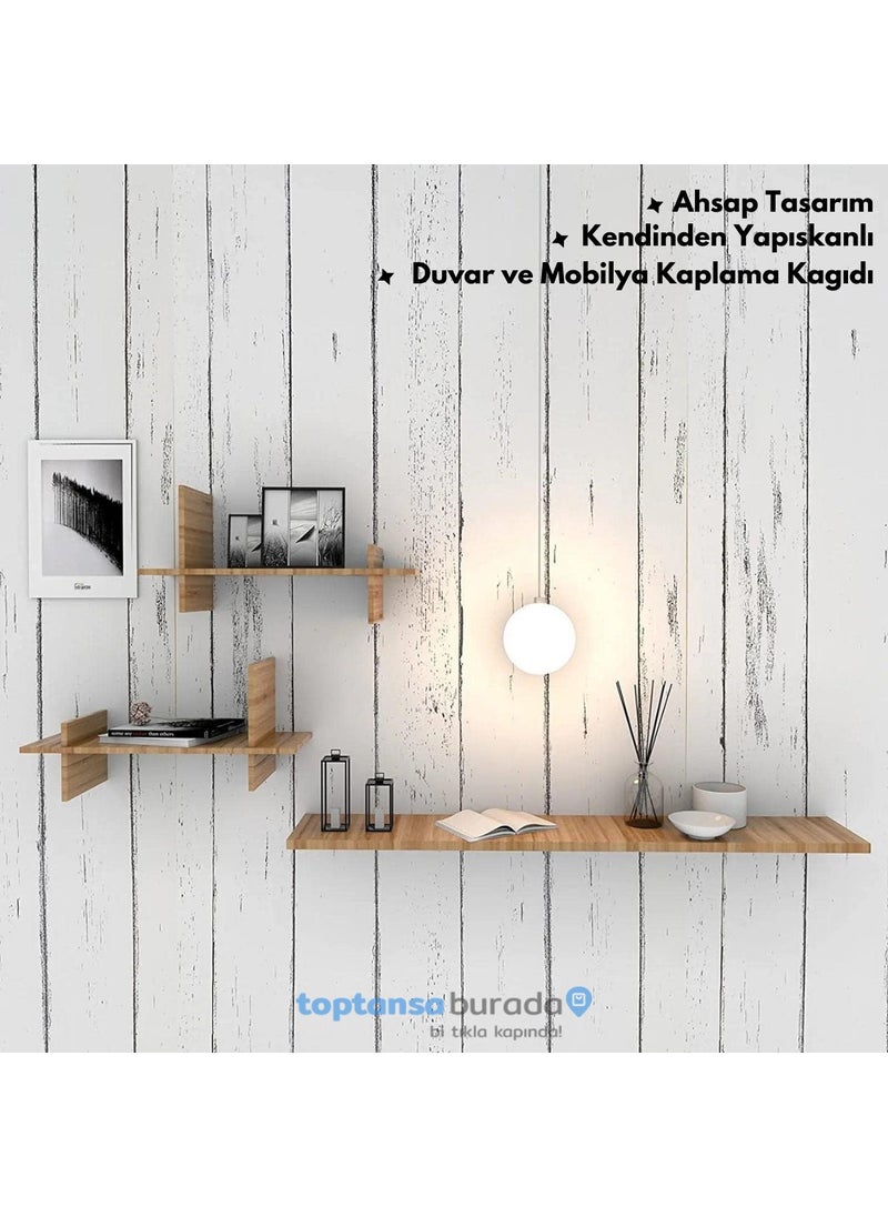 Technosmart 45CM×300CM Self Adhesive Wood Look Covering Paper Kitchen Cabinet Table Wall  - Image 1