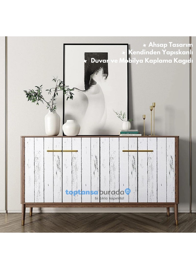 Technosmart 45CM×300CM Self Adhesive Wood Look Covering Paper Kitchen Cabinet Table Wall  - Image 2