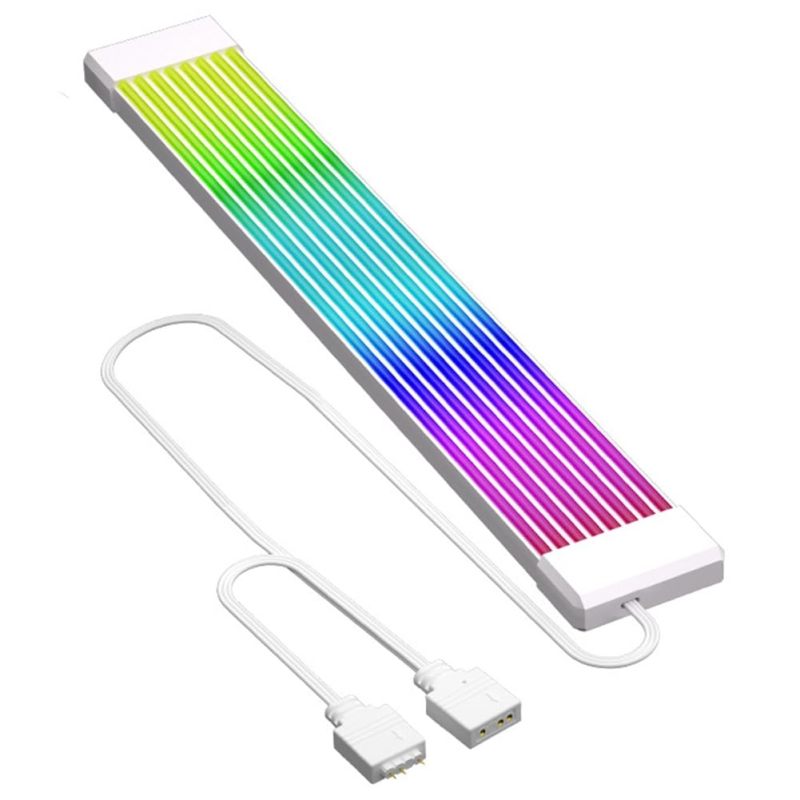 ARGB Sync Cable: 5V 3-Pin Connector, ARGB Sync Compatible For Synchronized Motherboard Lighting Effects, Dual 8-Pin Design - Insulation Protection Cover, 550+100mm Length RGB PC Cable For PC Builds - Image 1