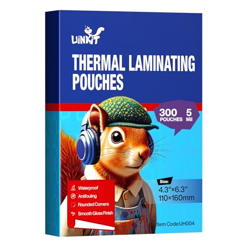 Uinkit 300Pack Thermal Laminating Pouches Card Size 4.3x6.3Inches 5Mil Thickness Laminating Sheets for Extra Protection Sealed 4x6 inches Photo Clear Glossy,Lamination Sheets Paper for Laminator - Image 1