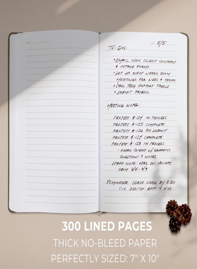 ZICOTO Aesthetic Thick Notebook Journal For Women 7" x 10" - Modern Linen Hardcover Note Book With 300 Lined Pages - Perfect For Writing And Staying Organized at Work or School - Image 3