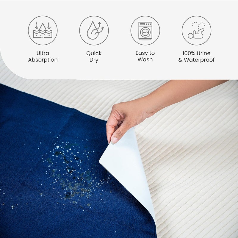 MY ARMOR MY ARMOR Waterproof Baby Bed Protector Dry Sheets for New Born Babies | Reusable Mats | Cot & Bassinet Gift Pack - Pack of 2 (Small (50cm x 70cm), Maroon & Sky Blue)  - Image 3