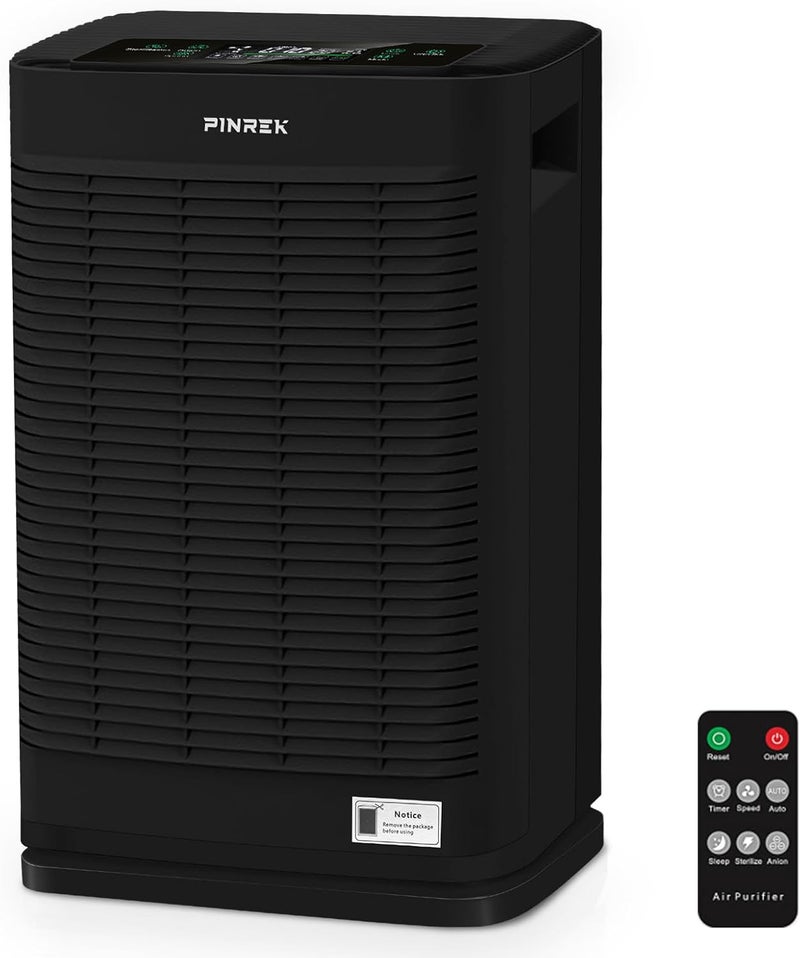 PINREK Air Purifier for Home Large Room and Office, Up to 120㎡, True HEPA Smart Air Filter with PM2.5 Intelligent Air Quality Sensor, Sleep Mode, Timer, Removes 99.97% Pollen, Allergy, Dust, Pet Hair - Image 1