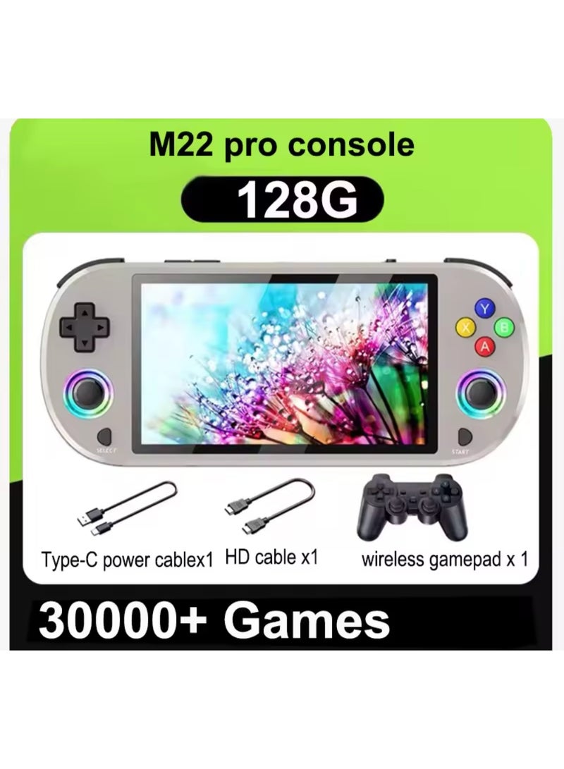 Ainawo M22 Pro Portable Pocket Retro Handheld Video Game Console, 30,000+ Games, 30+ Emulators,  5 Inch IPS Colours RGB Screen, 1920*1080 Display Support LINUX Emelec 128G - Image 1