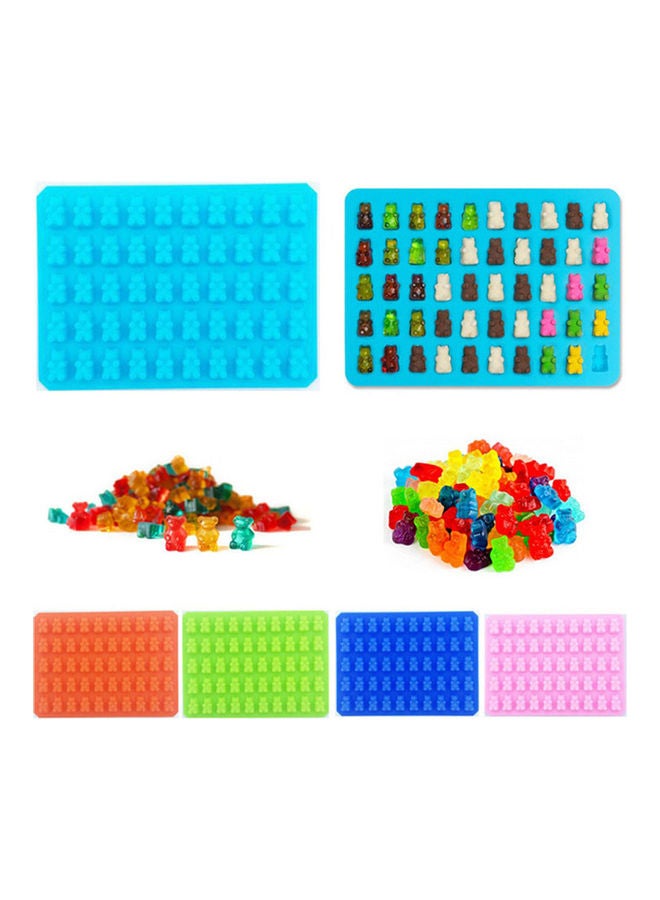 إسكدنيا قالب من السيليكون مكون من 50 تجويفا على شكل دب لصنع الحلوى والجيلي وتجميد الثلج أحمر 20*20*20سم - Image 4