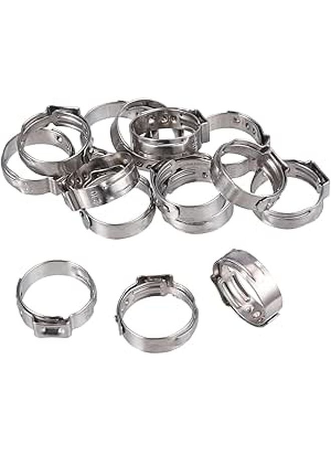 304 Stainless Steel Single Ear Hose Clamps 130pcs Assorted Sizes 7mm 21mm for Plumbing Automotive Tubing Repair - Image 1